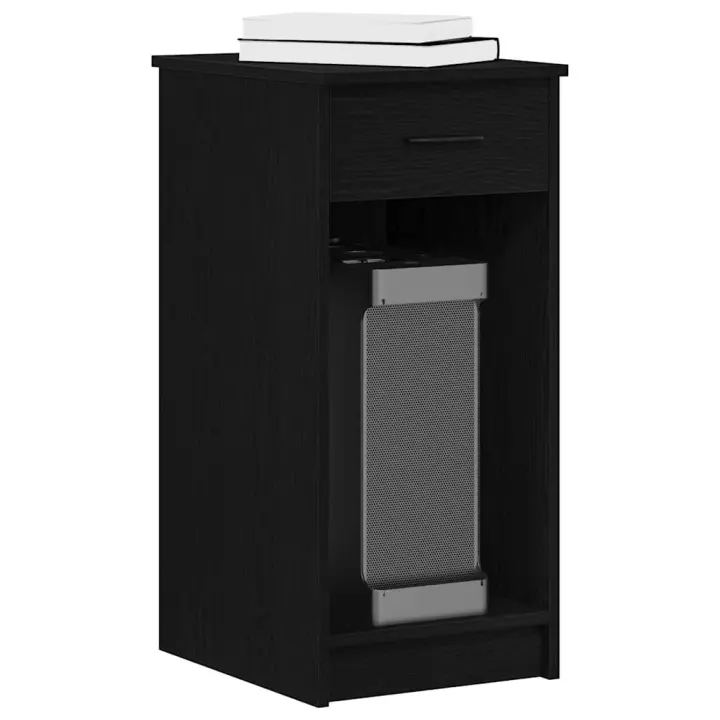 vidaXL Torre de ordenador con cajón 35x45x77 cm en color Blanco/Roble Sonoma/Gris sonoma y más - 1