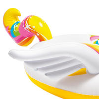 Unicornio hinchable piscina niños INTEX, flotador 198x140x97 cm, asas sujeción, doble cámara aire, parche incluido, juguete acuático verano, uso individual 1 niño, carga máxima 40 kg, a partir 3 años, original colorido, diversión agua exterior - details 5