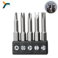 Juego De 5 Piezas De Bits De Destornillador Con Cabeza Magnética Triángulo Y U Puntos Cuatro Hex Shank 1/4'' 50mm Herramienta De Reparación - details 0