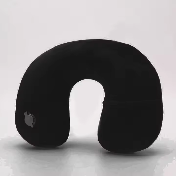 Almohada De Viaje En Forma De U Inflable Soporte Cervical Para El Cuello Cojín De Plush Corto Esencial Para Descansar En La Oficina Y Dormir - 1