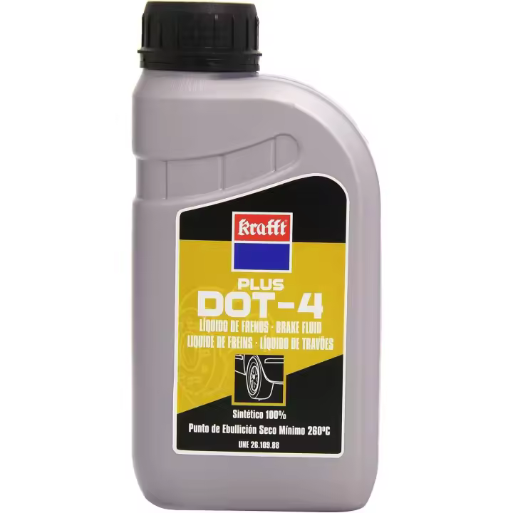 Krafft Líquido de Frenos DOT-4 500ml - Fluido 100% sintético para embrague y frenos - 1