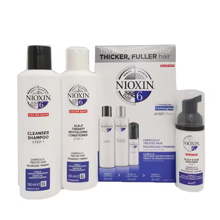 Nioxin System 6 Kit 3 Pasos (150 ml / 300 ml) – Tratamiento completo para cabello debilitado y con densidad reducida - 1