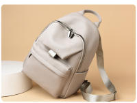 Mochila de color sólido para mujer, nuevo estilo, de PU, para viajes de ocio, mochila pequeña versátil, mochila escolar de moda para mujer - details 8