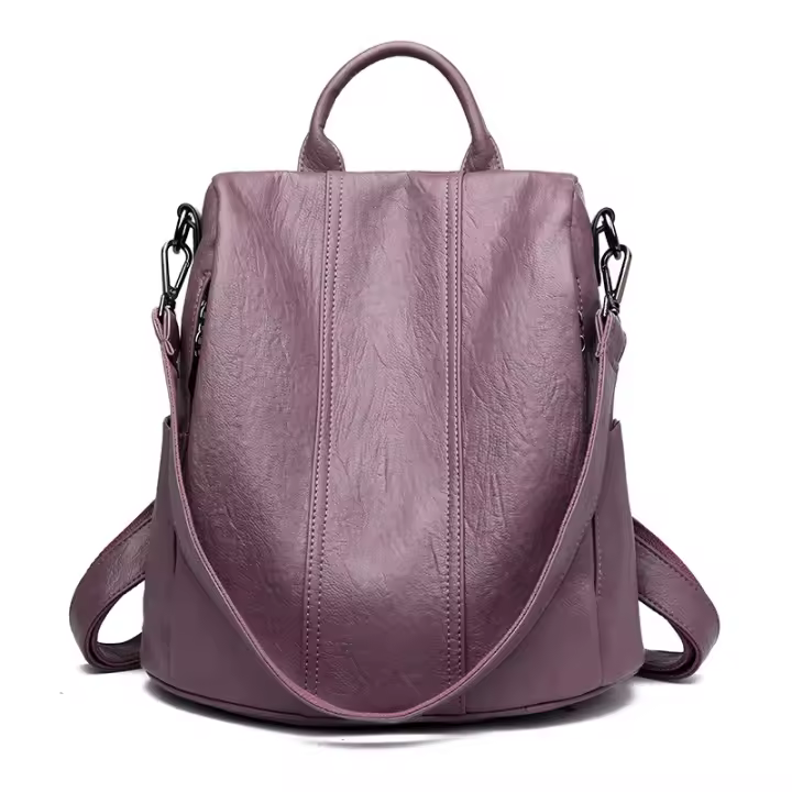 Mochila para mujer, nueva, estilo coreano, moderna, versátil, multifuncional, sencilla, antirrobo, para viajes, de cuero suave - 1