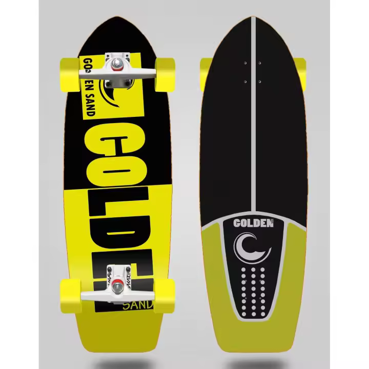 Surfskate Golden Sand with SGI Surf Skate Trucks Degraded Tone Black Yellow 29 - 1