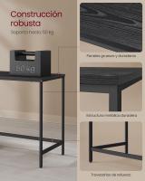 Escritorio Industrial con 2 Estantes Ajustables - Mesa de Trabajo para Oficina o Salón, Estructura de Acero, Marrón Rústico y Negro Tinta - details 18