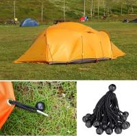 Cuerda elástica 30 piezas de tensor de lona de bola para pancarta, Pabellón, arnés de cortinas, gancho, tienda, Pancarta, soporte de lona (negro) - details 2