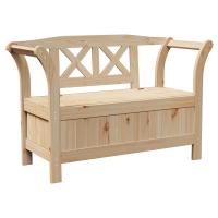 Banco de Almacenamiento para Jardín vidaXL 119x76x44 cm de Madera Maciza de Pino - details 1