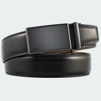 Cinturón De Cuero Genuino Para Hombre Automático Moda Casual Ancha 3.5cm Fijación Ratchete Para Pantalones Y Cintura - details 5