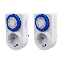 Enchufe Eléctrico Temporizador Mecánico de 24 Horas, Conmutación Cada 15 Minutos, Interruptor ON/Off, 230V 16A, Color Blanco, pack 2 unidades - details 0