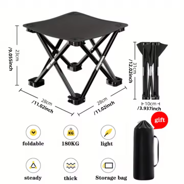 Silla Plegable Portátil BOPORO para Camping y Playa - 1