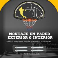 SPORTNOW Canasta de Baloncesto de Pared Tablero de Baloncesto Aro de Baloncesto para Interior y Exterior 110x90x70 cm Negro y Amarillo - details 0