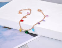Pulsera De Cadenas Bohemia Playa Lokaer Para Mujer Con Cristales CZ Coloridos Pulsera De Encanto Acero Inoxidable Y Titanio B20114 - details 4