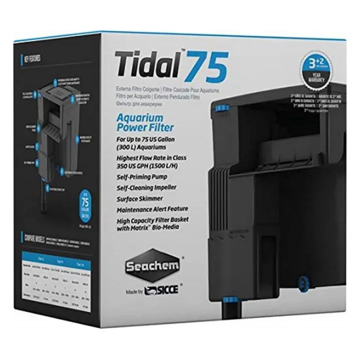 Seachem Tidal 75 Filtro de Cascada para Acuarios Marinos y de Agua dulce de hasta 300 Lt - 1