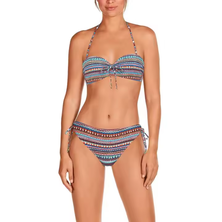 Bikini Dolores Cortes Bandeau Copas y Aros Blanco - 1
