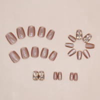 Set De Uñas Postizas Cuadradas 24 Piezas + 1 Archivo + 1 Pieza De Pegamento De Gel Combos De Uñas Postizas De Acrílico - details 4