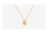 Encanto Collar con colgante de flor de cuatro hojas estilo INS europeo y americano, diseño ovalado de concha blanca, cadena de clavícula chapada en oro de 18 quilates y acero de titanio. - details 1