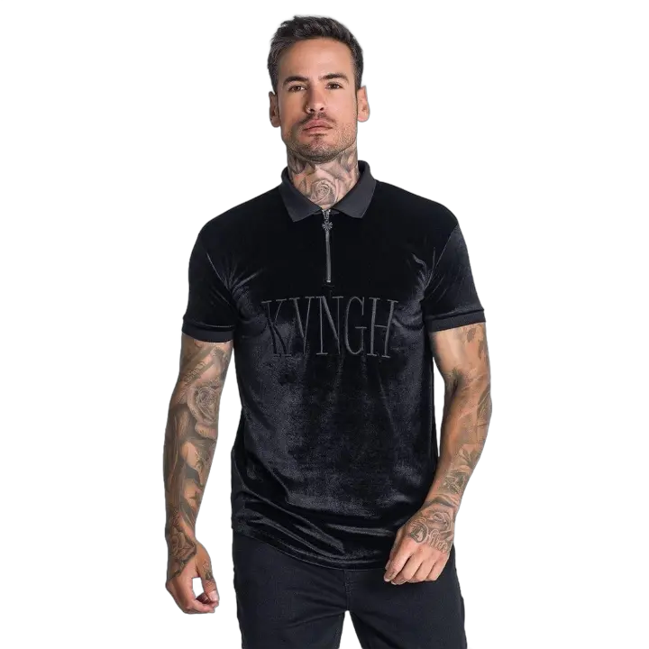 Gianni Kavanagh Polo Hombre Negro Corte Pitillo - 1