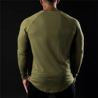 Camiseta De Manga Larga De Algodón Para Hombre Moda Otoño Camiseta Deportiva Casual Para Gimnasio Y Bodybuilding Tops Masculinos - details 13