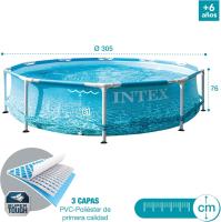 Intex Piscina Desmontable Redonda Metal Frame Familiar Color Azul, Material Resistente Triple Capa, Tubular, Infantil - details 1