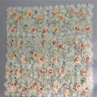 Pared De Flores Artificiales Rosa De Seda Para Decoración De Bodas Bebés Y Navidad Estilo De Hojas Verdes Y Rosas Tamaño Grande - details 5