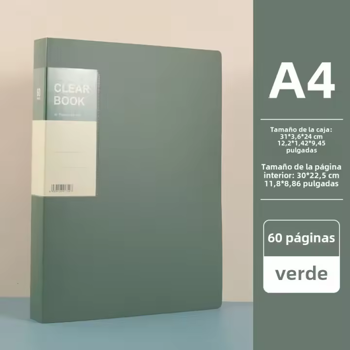 Libro De Exhibición A4 De Color Clásico Y Grosor Adicional Bolsa De Almacenamiento Para Documentos De Oficina Con Clip De Papel Multi Capa - 1