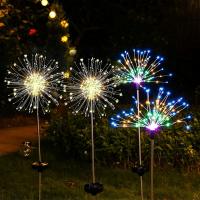 Lámpara De Jardín Solar Con Efecto De Encaje De Diente De León Y Explosiones De Fuego Para Decoración De Patio Exterior Y Paisaje Luz De Camino Solar Autocontenida LED Contemporánea IP65 - details 1