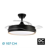 FABRILAMP Ventilador Dc Tempano Negro/madera 72w 3aspas 107d 7200lm 6vel 3000k,4500k,6000k Remoto+temporizador+memoria Incluye mando a distancia y dos tijas de 10 y 25 centímetro Productos originales calidad de confianza - details 5