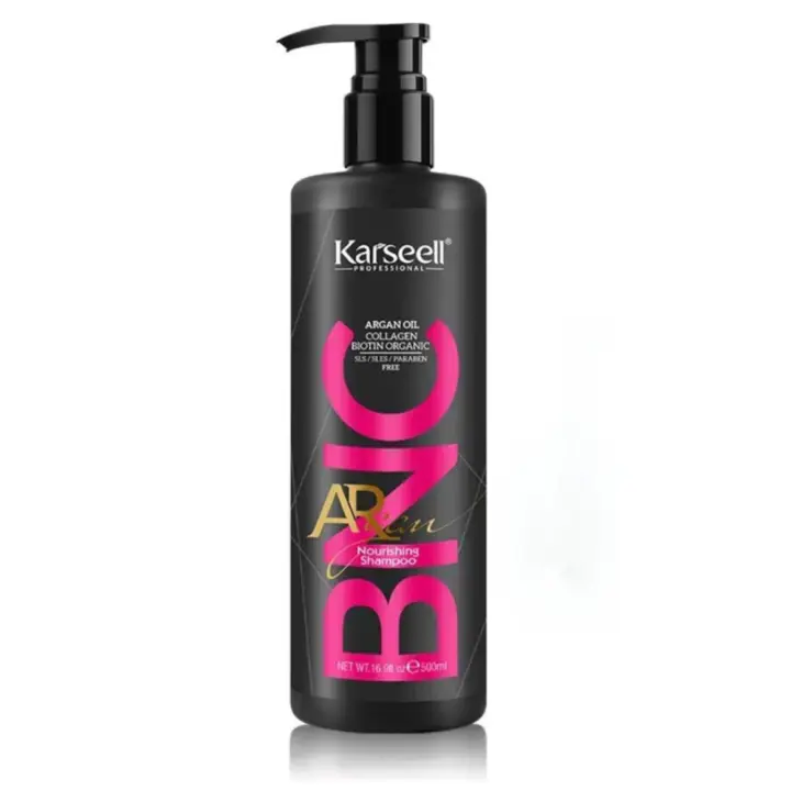 KARSEELL Champú Reconstructor Cabello Seco y Dañado Hidratación Profunda Aceite de Argán Vitamina E Ácidos Grasos Antiencrespamiento Protección del Color Todo Tipo de Cabello Cabellos tratados con Color - 500 ml. - 1