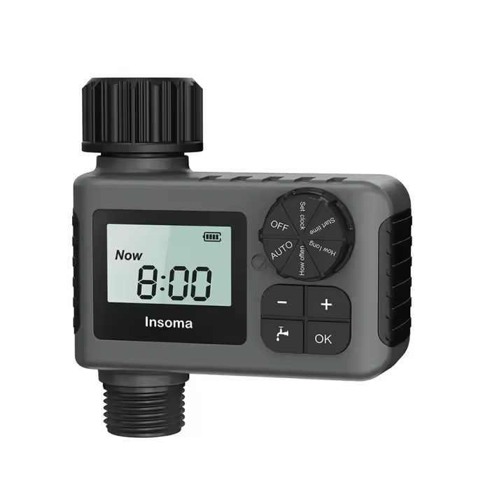 Sistema De Riego Inteligente Insoma Con Timer Automático Sprinkler Programador Para Jardín IPX5 Pantalla LCD Material Plástico Resistente Al Agua - 1