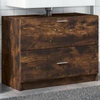 vidaXL Armario de lavabo madera de ingeniería 78x37x59 cm en color Blanco/Roble Sonoma/Gris sonoma y más | almacenamiento funcional diseño moderno para baño dormitorio sala - details 3