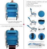 TIENDA EURASIA - Silla de Playa Plegable con Cojín, 4 Posiciones, Estructura de Aluminio Ligera y Resistente, Tela de Textileno, Multiposición, 62 x 48 x 85 cm, Sillas de Playa Plegables - details 3