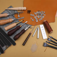 Kit De Trabajo Con Cuero Herramientas De Arte De Cuero Con Agujas De Costura Groover Awl Botones Metálicos Para La Fabricación De Cuero - details 3