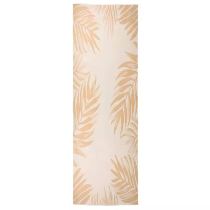 vidaXL Alfombra de exterior tejido plano estampado de hoja 80x250 cm - 1