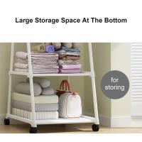 Perchero colorido de pie para colgar ropa y cosas, estante de almacenamiento con ruedas, muebles de dormitorio de estilo Simple - details 1