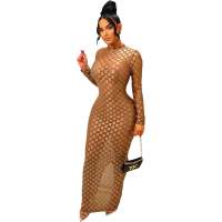 Vestido Elegante De Mujer Con Mangas Largas Y Cuello Redondo Estampado En Cuadros Ajustado Hasta La Cintura De Fiesta Vintage Vestido Largo Para Club Y Fiestas - details 22