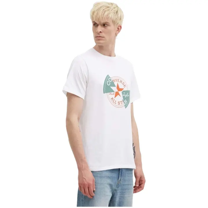 Camiseta de Manga Corta Converse Chuck Patch Distort Tee para unisex en color blanco - 1