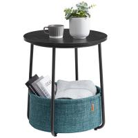 Mesa Auxiliar Redonda con Cesta de Tela - Espaciosa Mesa Lateral para Salón, Dormitorio o Mesita de Noche, Estilo Moderno, Disponible en Varios Colores - details 36