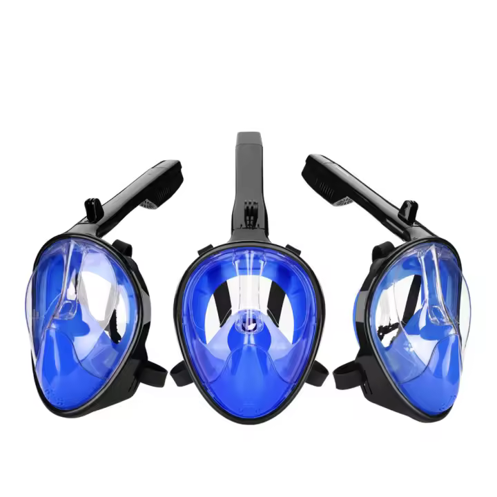 Zenyth Máscara de Buceo antiniebla, anti-UV, Máscara de snorkel, snorkel completamente seco, Máscara de snorkel de silicona líquida, Azul - 1