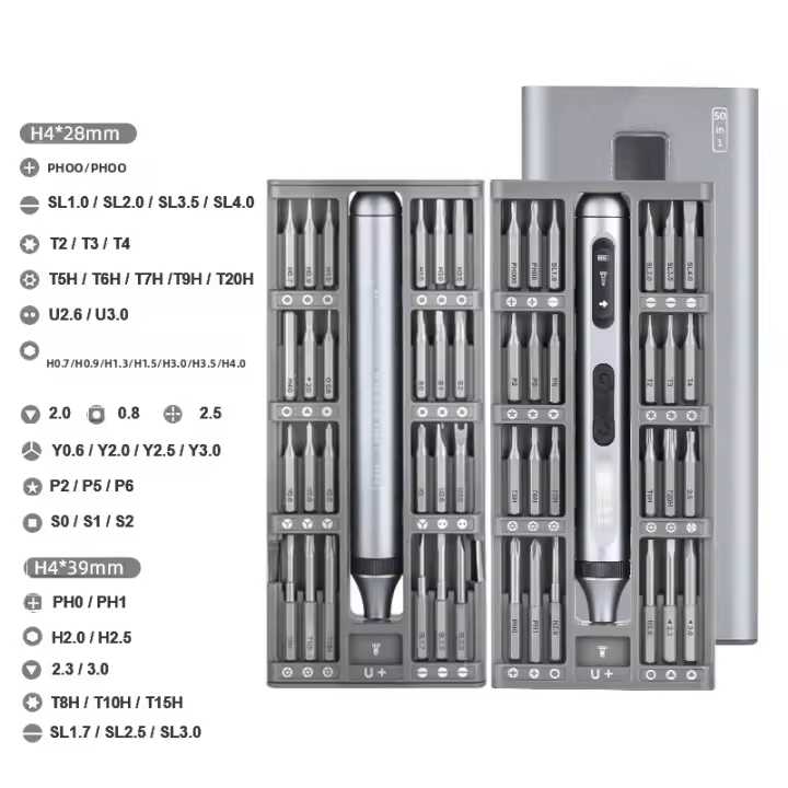  Destornillador Eléctrico De Precisión 50 En 1 Con Luz LED Kit De Destornilladores Sin Alimentación Incluida Batería De Litio Recargable - 1