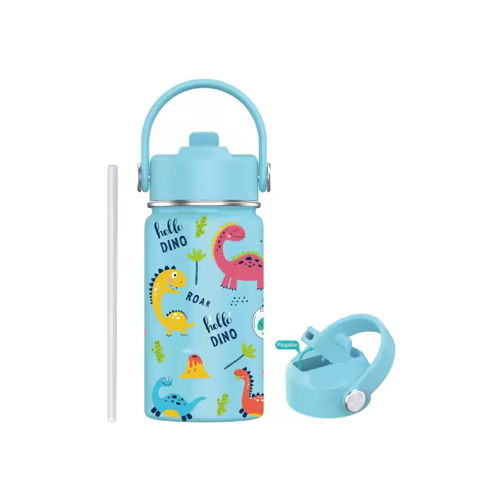 PORCHEDDU Botella Termo de Agua para Niños de Acero Inoxidable 350ml (20 Diseños) mantiene El Frio y el color- Térmica Reutilizable | Sin BPA | Keeps 24H Frio / 12H Caliente | Termo y Hermética - Doble Pantalla a Prueba de Fugas (TK350 1099 F6 D7) - 1