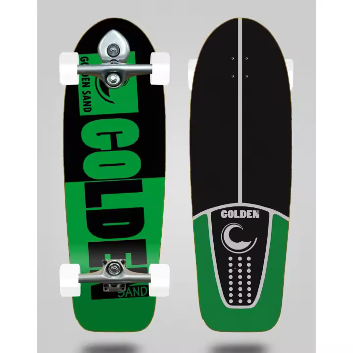 Golden Sand Surfskate Complete with Buri Trucks - Degraded Tone Black Green 30,5 - 1
