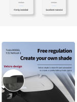 Protector De Sol Para Ventanas Delanteras De Tesla Model 3 Y Sombrilla De Ventanilla De Coche Cubierta De Vidrio Anteojos Protector De Luz Solar Accesorios Highland - details 2