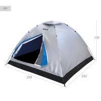 Aktive - Tienda de campaña, color gris plateado, 205x205x130 cm, protección UV50, incluye 8 piquetas, 4 cuerdas, ideal para 4 personas, incluye funda de transporte, tienda camping - details 2