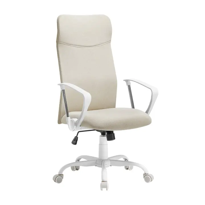 Silla de oficina ergonómica tapizada y giratoria, altura e inclinación ajustables, carga de 120 kg, asiento acolchado, disponible en varios colores - 1
