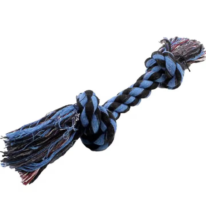 Juguetes Para Perros De Algodón Y Cordón Resistentes Al Masticar Y Limpieza De Dientes Juguete De Nudo De Doble Sección Para Mordedor - 1