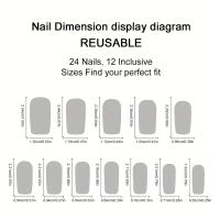 24 Piezas De Uñas Postizas Estilo Europeo Mediano Rosa Dulce Y Brillante Con Pads De Uñas Y 1 Tira De Fricción Y 1 Gel De Gelatina - details 3