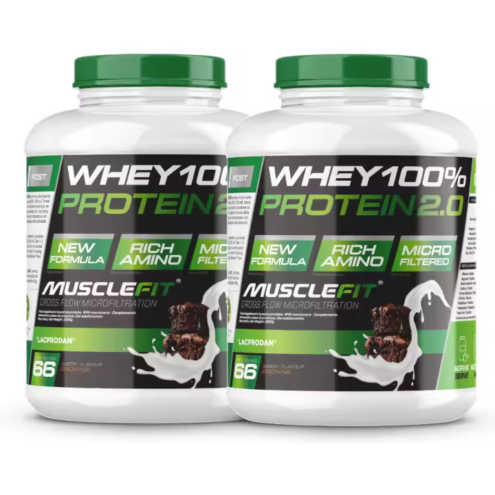Pack 2 x Whey 100% Protein 2kg  - MuscleFit│MUSCLECULT│Incremento de masa muscular│Proteína│Mas musculo - 1