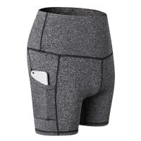 Pantalones cortos de Yoga de cintura alta para mujer, pantalones cortos ajustados de secado rápido elásticos para Fitness, pantalones cortos de longitud 3/4 con bolsillos, ropa deportiva - details 5