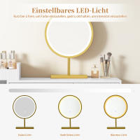 Set de tocador con Espejo LED E iluminación en 3 Colores, tocador de Madera with 3 cajas y aparador, extensible-Dimensiones Diseño: 120/A90/D40 cm (taburete no incluido) - details 8
